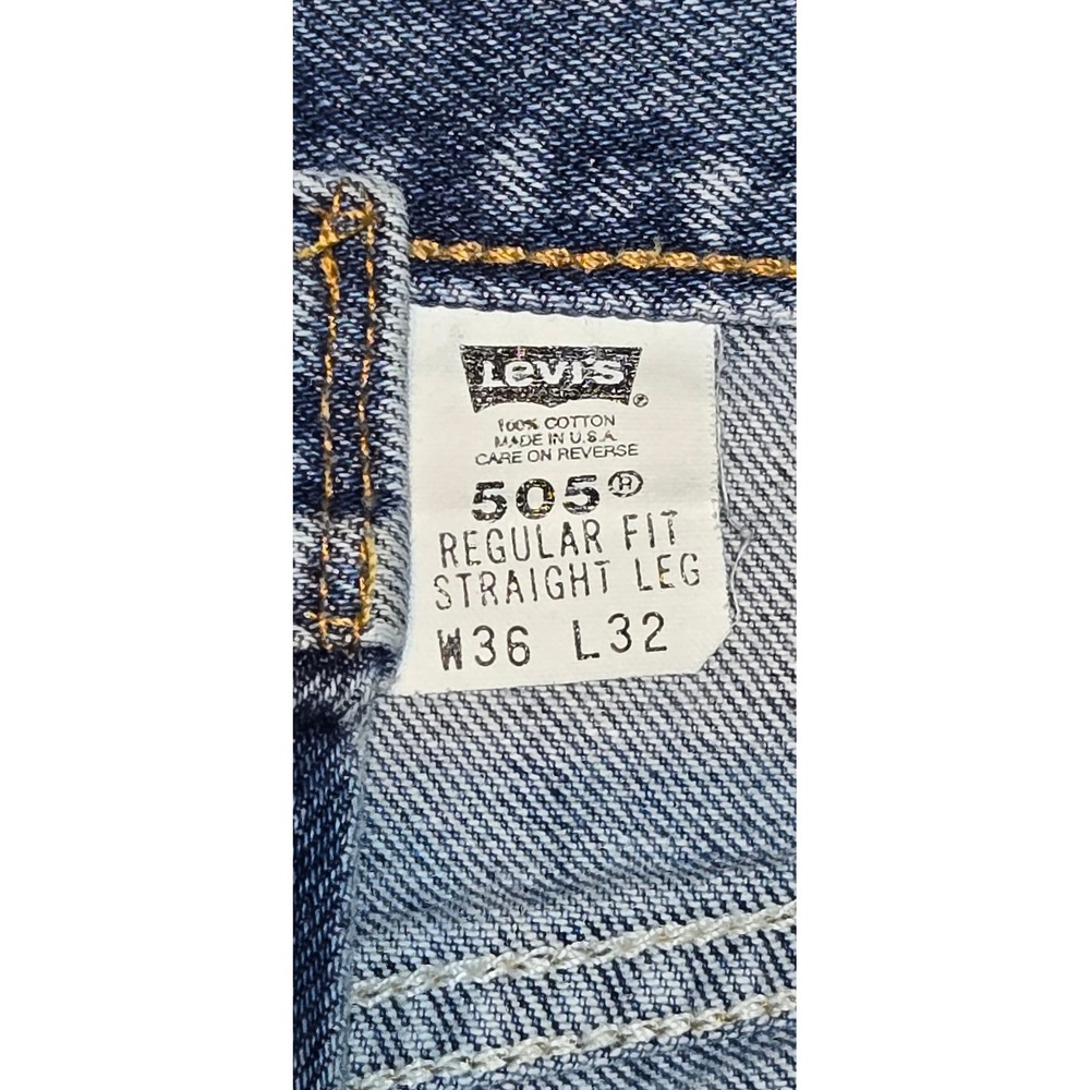Vintage Y2K Levis 505 Jeans Mens 36x32 Made USA Regular Fit Straight Leg 2002 - Picture 2 of 7